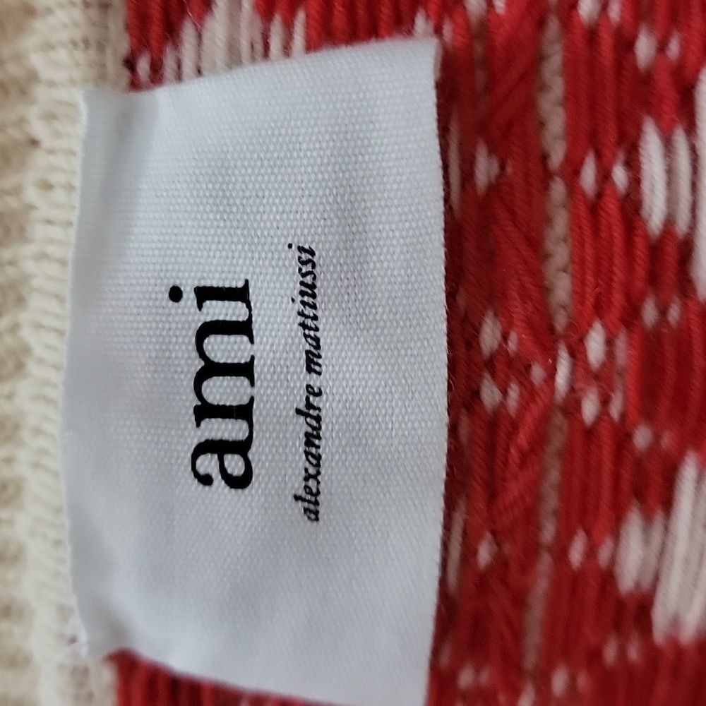 Ami Paris Ami de Coeur Argyle Jumper Sweater Large - Picture 4 of 6